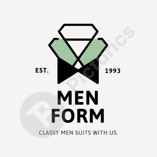 Modern men’s clothing store logo template in vector design, perfect for fashion brands, apparel shops, and stylish branding projects.