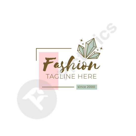 Fashion brand logo template with slogan, ideal for stylish boutiques, clothing lines, and modern branding projects.