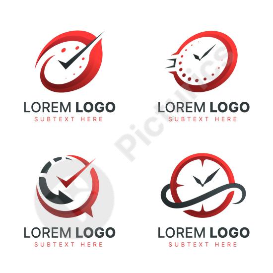 Gradient time logo collection with modern colorful designs, ideal for branding, watch shops, and creative identity projects.