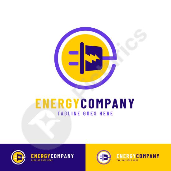 Modern energy logo design, perfect for eco-friendly, renewable energy, electricity, and sustainable brand identity projects.