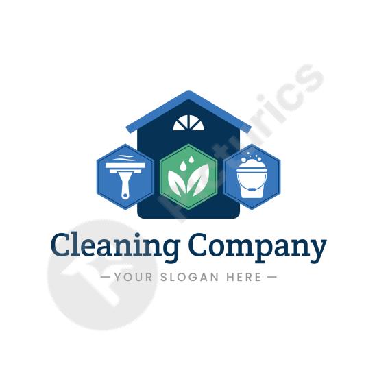 Creative cleaning service logo template, ideal for branding sanitation, hygiene, and professional home care businesses.