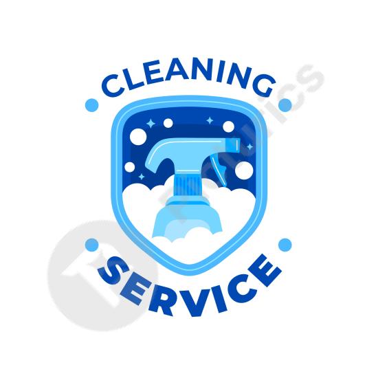 Professional cleaning service logo template, ideal for branding cleaning companies, hygiene businesses, and home sanitation services.