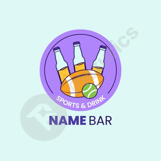 Creative hand-drawn sports logo template, ideal for athletic teams, fitness clubs, tournaments, and branding designs.