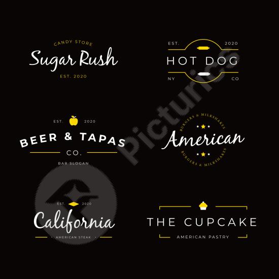Retro restaurant logo collection with vintage style, ideal for cafes, diners, food branding, and classic culinary identity designs.