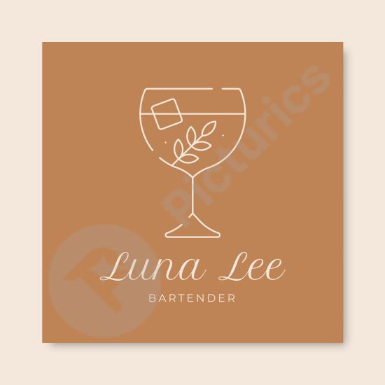 Creative aesthetic waiter moon logo design, perfect for restaurant branding, bar identity, elegant emblem designs, and hospitality visuals.