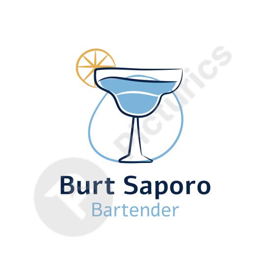 Simple linear bartender logo, ideal for bar branding, cocktail services, and minimalistic hospitality designs.