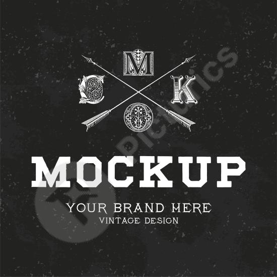 Vintage logo design mockup, perfect for branding, retro labels, and creative templates for professional or personal use.
