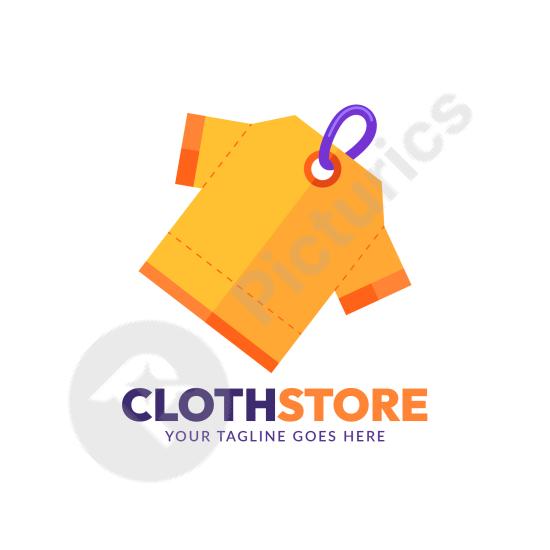 Flat design clothing store logo, ideal for fashion boutiques, retail branding, apparel shops, and modern minimalist brand identity concepts.