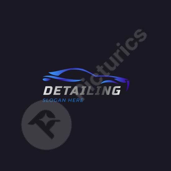 Sleek gradient car detailing logo template, ideal for auto care, vehicle wash, and professional automotive branding designs.