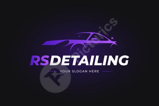 Gradient car detail logo template, ideal for auto wash, cleaning services, garages, and modern automotive branding projects.
