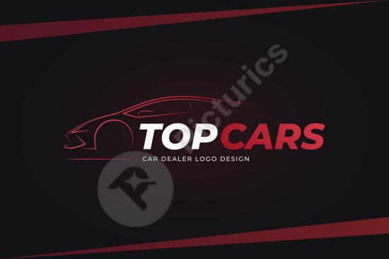 Modern gradient car dealership logo design, ideal for automotive brands, vehicle sales, car shops, and professional auto business identity.