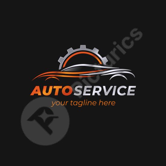 Gradient auto service logo design, perfect for car repair shops, vehicle maintenance, garages, and modern automotive business branding.