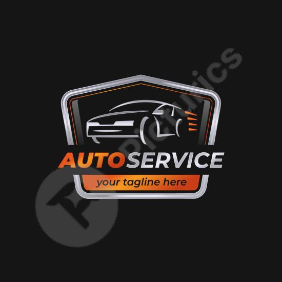 Gradient car service logo design ideal for auto repair shops, vehicle maintenance, and automotive branding with a clean modern style.