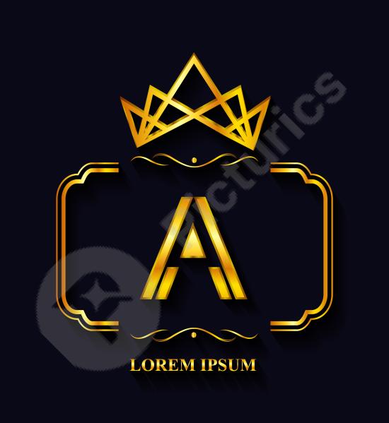 Elegant golden logo template, perfect for luxury branding, premium businesses, or stylish identity design with a modern touch.