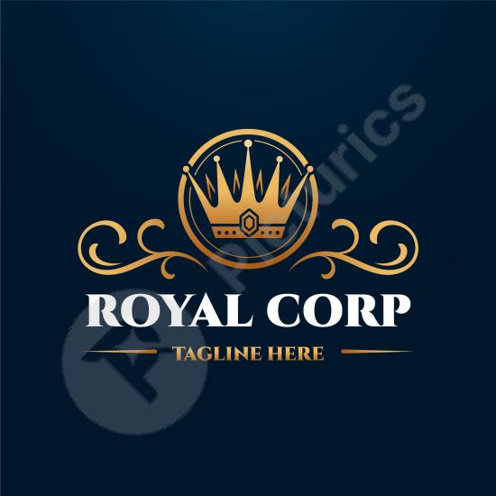 Elegant golden crown logo template with gradient effect. Ideal for luxury brands, premium identity, and royal-inspired business designs.