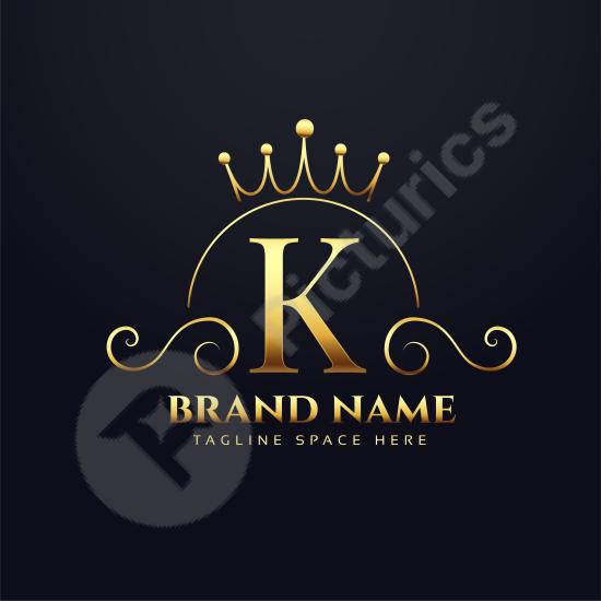 Elegant letter K logo with royal crown concept. A luxury brand identity design perfect for premium businesses, fashion, or exclusive services.