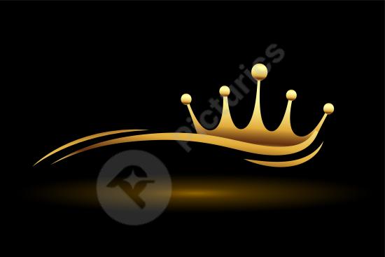 Stylish golden crown with wavy lines. Perfect luxury logo or emblem for royal, premium, or high-end brand identity designs.