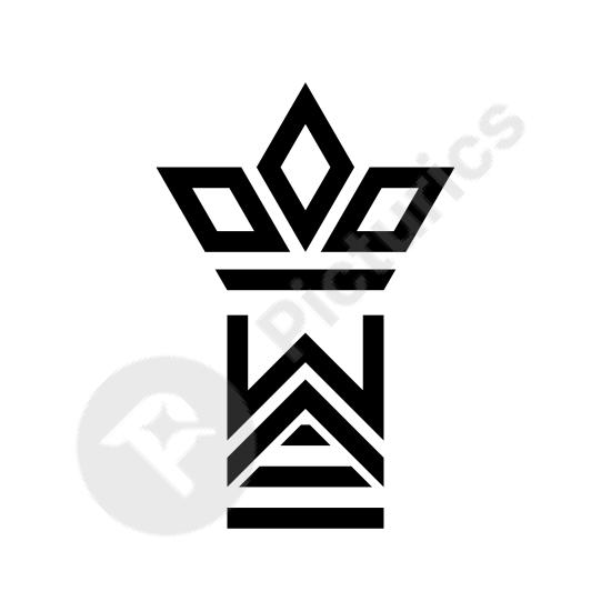 Elegant WA letter crown logo design, ideal for luxury brands, royal-themed projects, or premium identity and branding concepts.