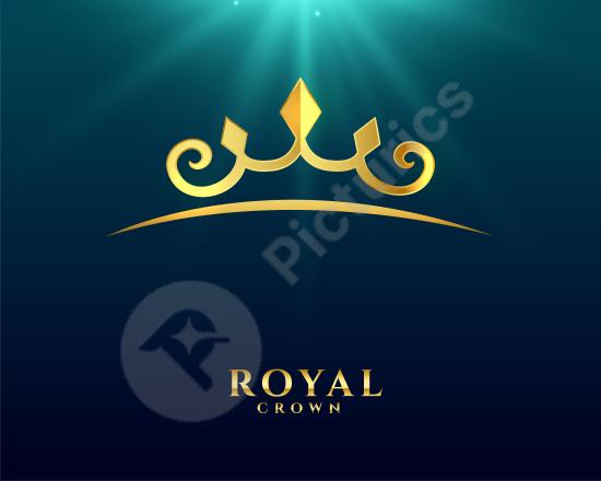 Creative royal gold crown background with light effects, perfect for luxury designs, premium branding, and elegant visual projects.