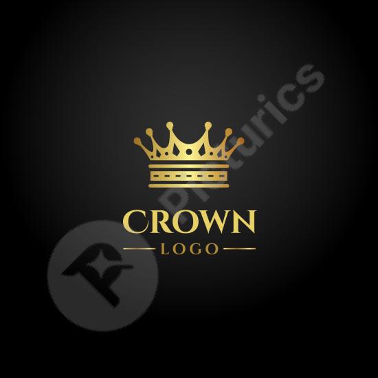 Elegant golden crown logo with gradient effect, perfect for luxury branding, premium products, and royal-themed design projects.