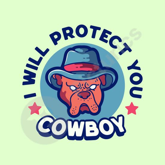Fun cowboy dog mascot logo with hat illustration, perfect for pet brands, western themes, cartoon designs, and creative branding projects.