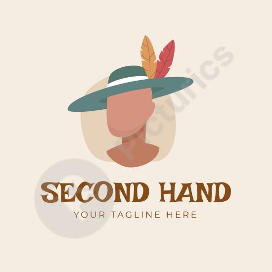 Modern circular fashion logo template with elegant style, perfect for branding, clothing, accessories, and creative identity design.