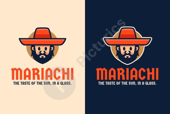 Hand-drawn Mexican bar logo perfect for branding, featuring festive elements and traditional illustration style for authentic designs.