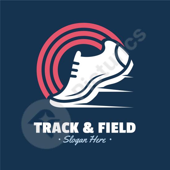 Hand-drawn track and field logo template, perfect for sports clubs, athletic events, or creative branding with a unique artistic touch.