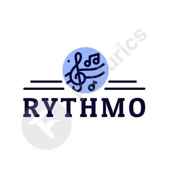 Modern music logo template with a clean and stylish design, ideal for bands, studios, audio brands, and creative entertainment projects.