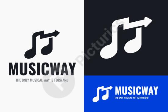 Minimal black flat music logo design ideal for studios, audio brands, bands, and creative projects seeking a modern professional style.