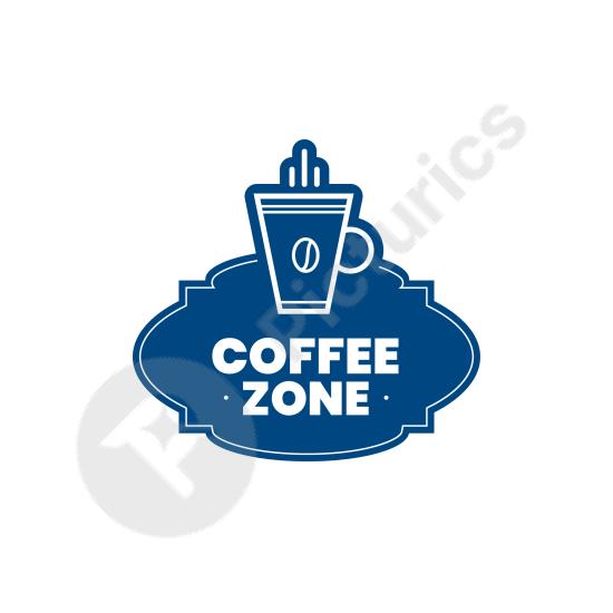 Flat café signage design template ideal for coffee shops, branding projects, and interior decoration with modern minimalist style.