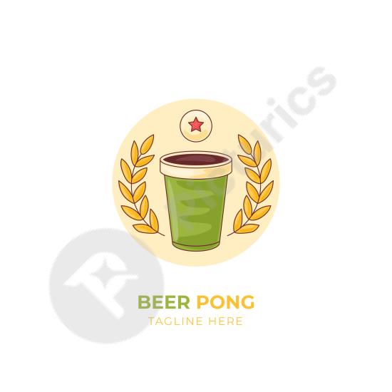 Hand-drawn beer pong logo design perfect for party events, pubs, or alcohol-related branding projects with playful style.
