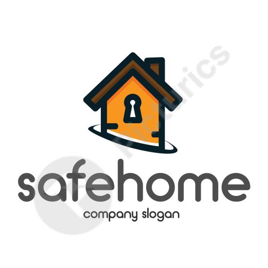 Clean house shape logo template perfect for real estate, construction, or home service businesses looking for a modern brand identity.