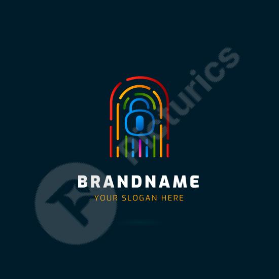 Modern fingerprint company logo design, ideal for security, biometric identity, business branding, and innovative corporate projects.