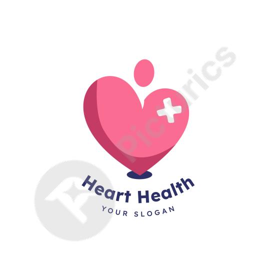 Hand-drawn heart health logo design, ideal for medical centers, wellness branding, clinics, hospitals, and healthcare identity visuals.