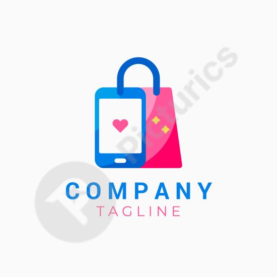 Flat style mobile shop logo design, perfect for branding phone stores, repair services, online shops, and modern tech businesses.