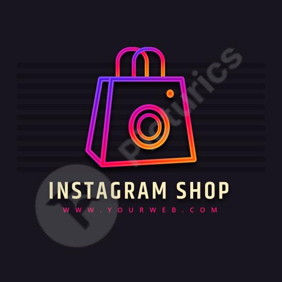 Gradient Instagram shop logo design, perfect for branding online stores, social media businesses, and modern digital marketing projects.