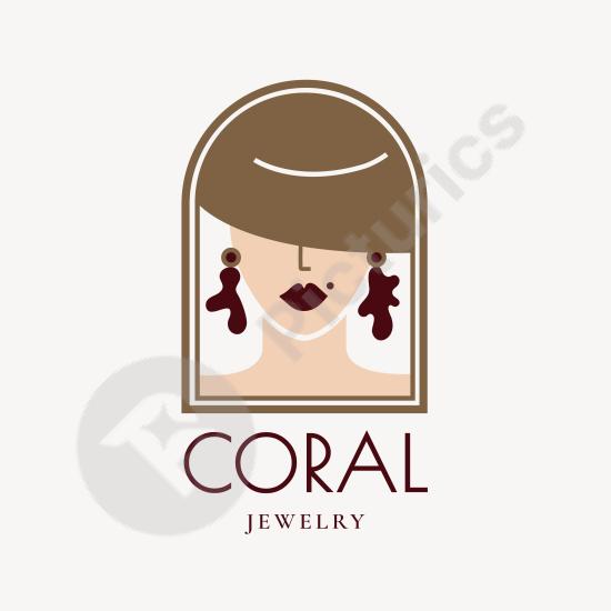 Elegant jewelry brand logo template in vector format, perfect for luxury business identity, fashion branding, and stylish design projects.