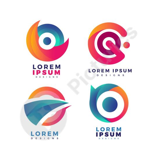 Colorful gradient logo set with modern and creative designs, ideal for branding, business identity, and digital projects.