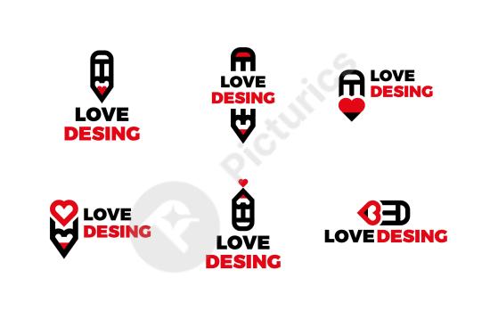 Collection of flat graphic designer logo templates with modern and creative style, ideal for branding, identity, and visual design projects.