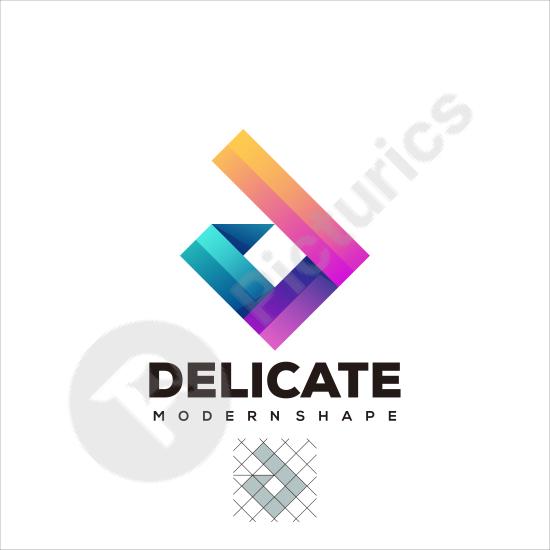 Modern gradient D initial logo with geometric style, ideal for branding, business identity, and creative abstract design projects.