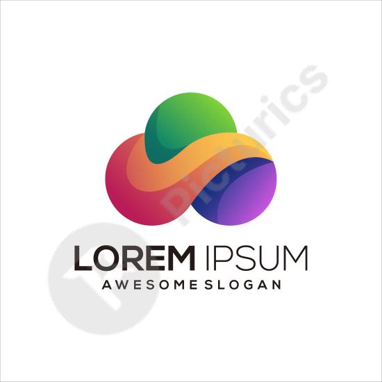 Vibrant gradient cloud initial logo, ideal for modern branding, creative identity, and professional design projects.