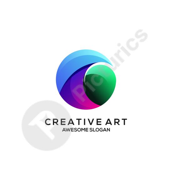 Vibrant colorful gradient round logo, perfect for modern branding, creative identity, and professional design projects.