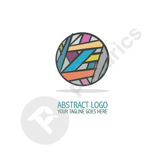 Circular logo with abstract shapes, ideal for modern branding, creative identity, and professional design projects.