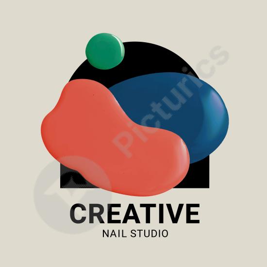 Creative colorful nail studio logo vector, perfect for beauty branding, professional identity, and modern design projects.