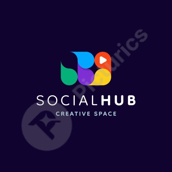 Hand-drawn center logo design, perfect for creative branding, modern identity, and professional business or artistic projects.