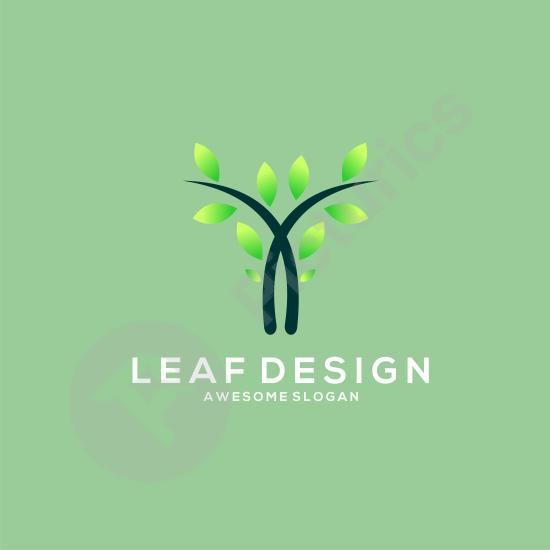 Minimalist gradient leaf logo design with modern style, perfect for branding, eco-friendly projects, and elegant nature-inspired visuals.