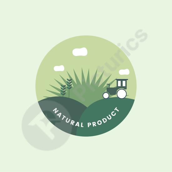 Natural organic product logo with eco-friendly style, perfect for branding, packaging, and sustainable or health-focused product designs.