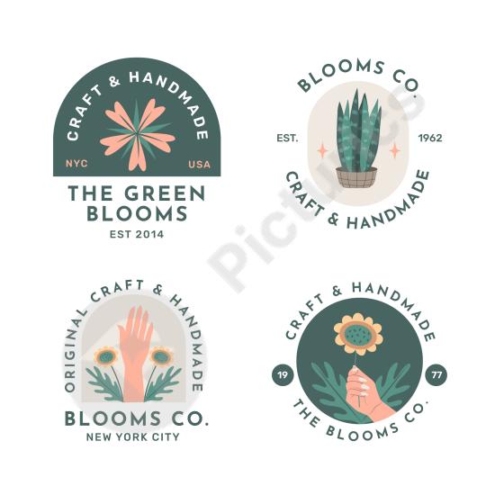 Hand-drawn logo design with muted colors, perfect for branding, creative projects, and modern minimalist visual identities.