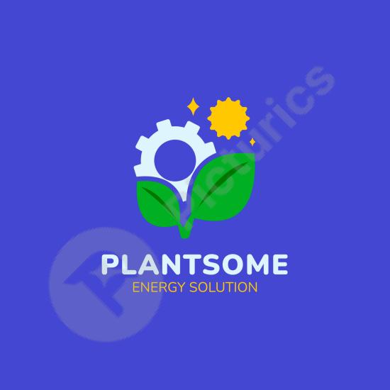 Flat renewable energy logo with eco-friendly style, perfect for green energy projects, sustainable brands, and modern environmental designs.